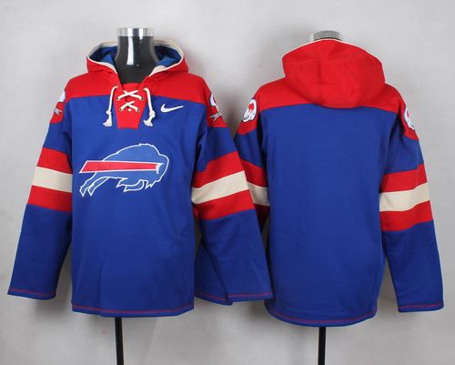 Nike Bills Blank Royal Blue Player Pullover NFL Hoodie - Click Image to Close